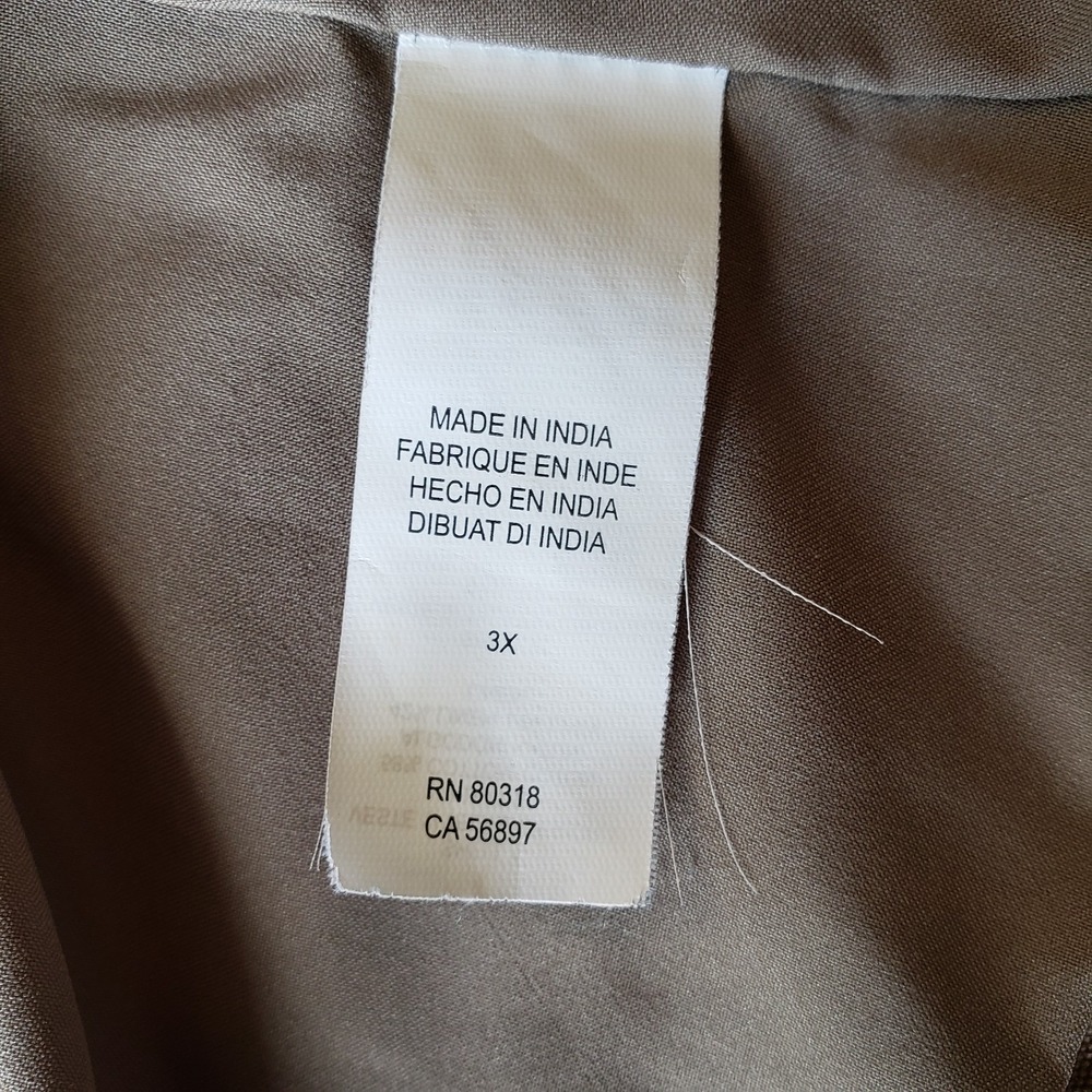 Lucky Brand Lamb Leather & Linen Moto Jacket Sz 3X Full Zip Boho Biker Coat - Picture 15 of 16